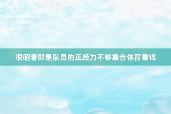 很昭着即是队员的正经力不够集合体育集锦