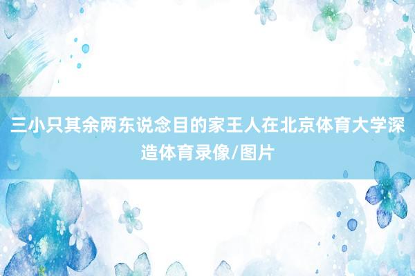 三小只其余两东说念目的家王人在北京体育大学深造体育录像/图片